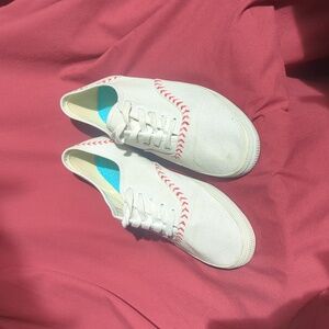 White City Sneaks Sneakers with Red Baseball Design